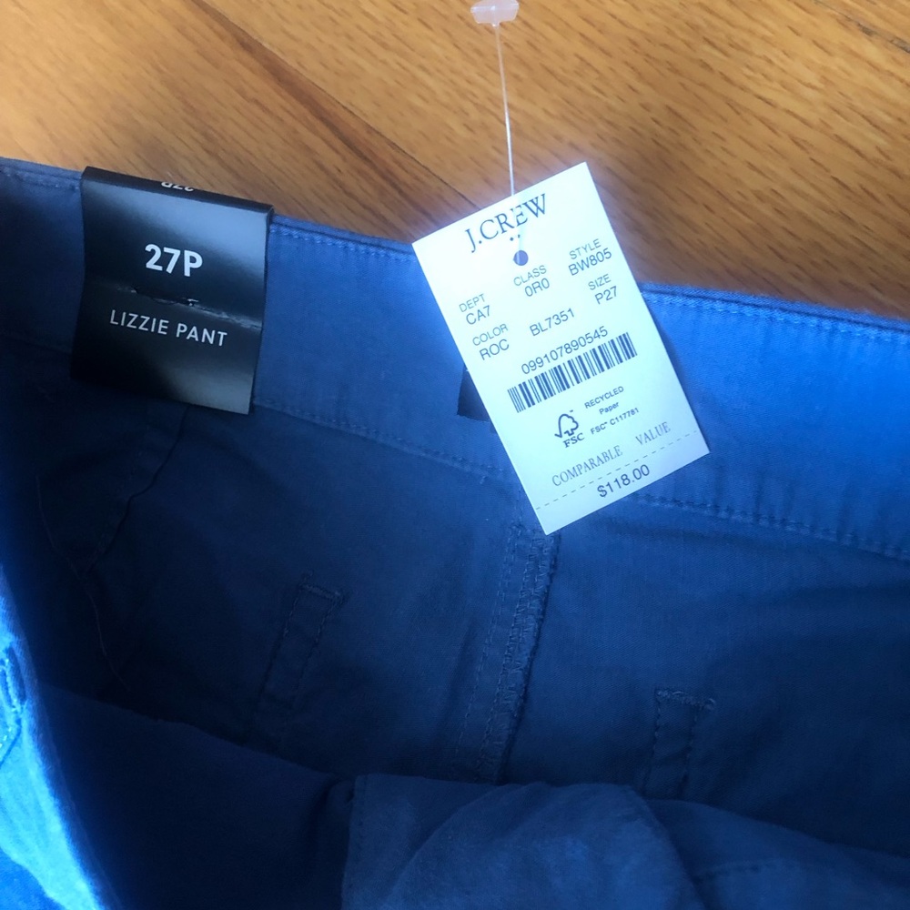 NWT J. Crew Lizzie Pant in Blue - Picture 5 of 11
